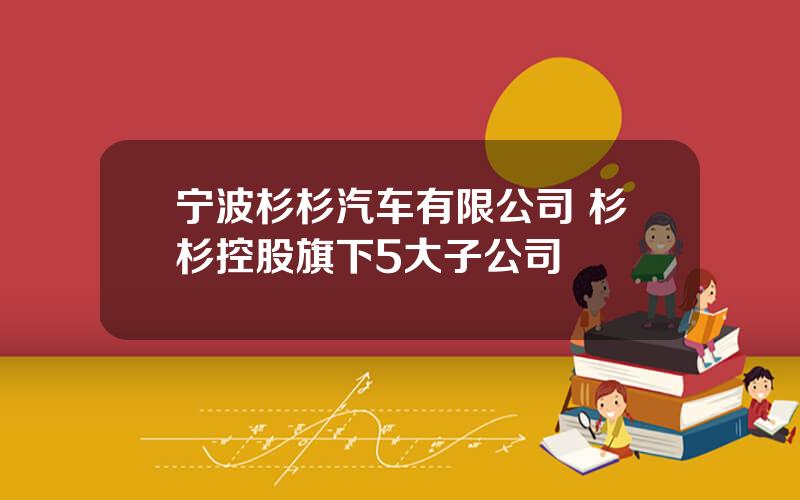 宁波杉杉汽车有限公司 杉杉控股旗下5大子公司